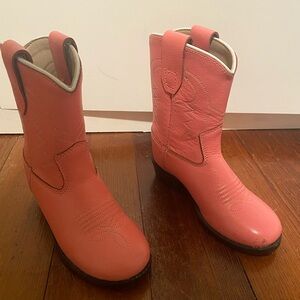 Pink Western Cowboy Boots toddler girls  leather upper size 6 d old west